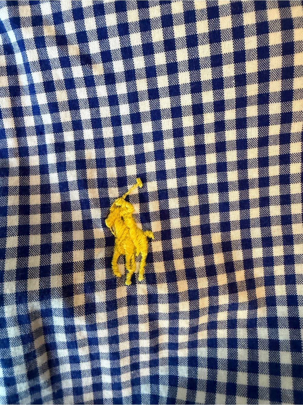 Ralph Lauren Navy and White Gingham Short-Sleeve Button-Down Shirt - Picture 5 of 6